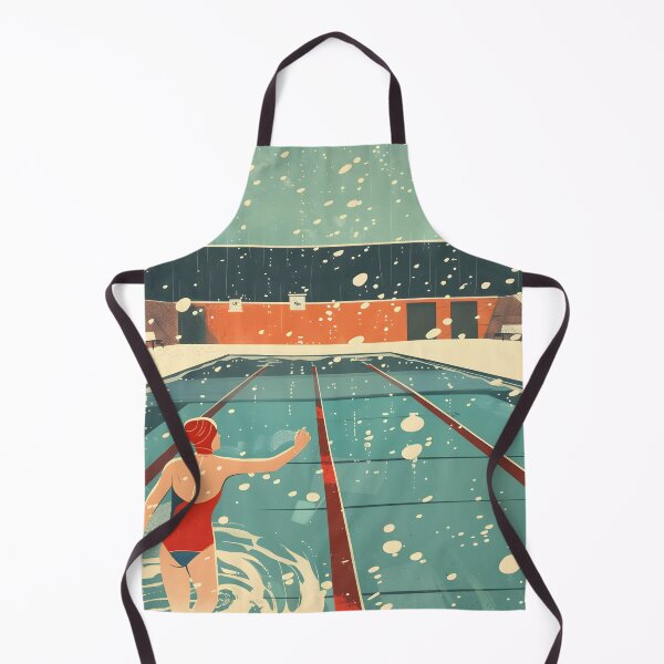 Item preview, Winter swimming outside in the pool while snowing - retro  designed and sold by Wildflow Creations.