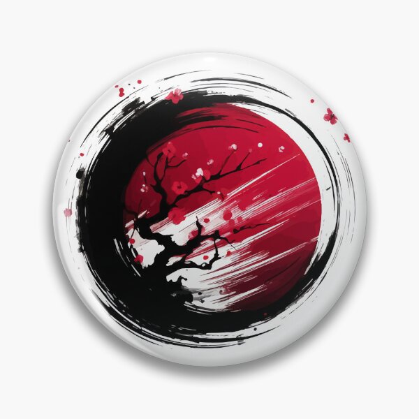Item preview, Sumie Enso Japanese Brushstroke Sakura Cherry Tree Blossom designed and sold by TomFrontierArt.