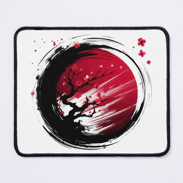Item preview, Sumie Enso Japanese Brushstroke Sakura Cherry Tree Blossom designed and sold by TomFrontierArt.
