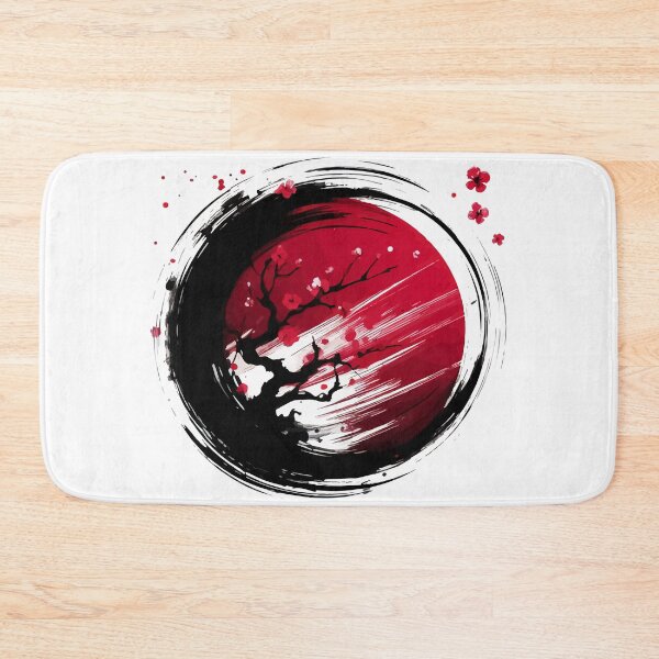 Item preview, Sumie Enso Japanese Brushstroke Sakura Cherry Tree Blossom designed and sold by TomFrontierArt.