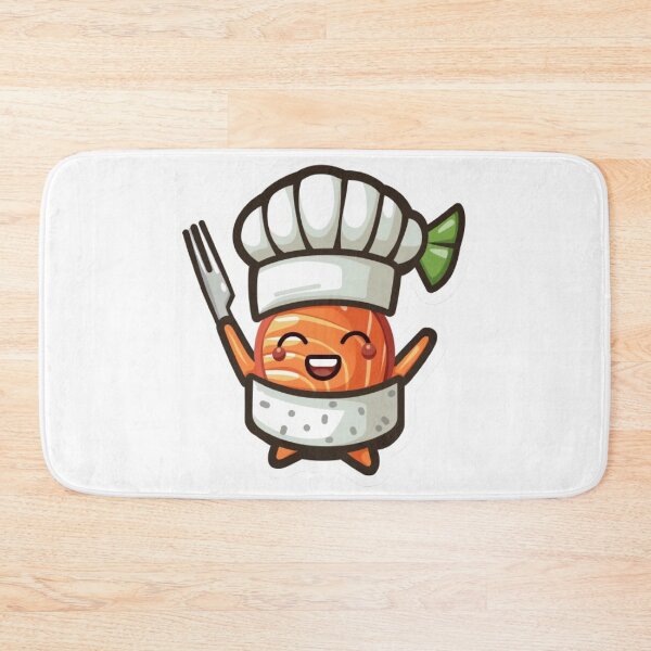 Item preview, Sushi Emoji Chef Sampling Delicious Dish with Fork and Knife Stickers designed and sold by joyfulk8.