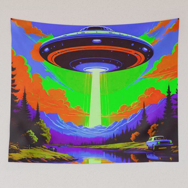 Item preview, Vibrant Extraterrestrial Encounter designed and sold by GrizzlyCollective.