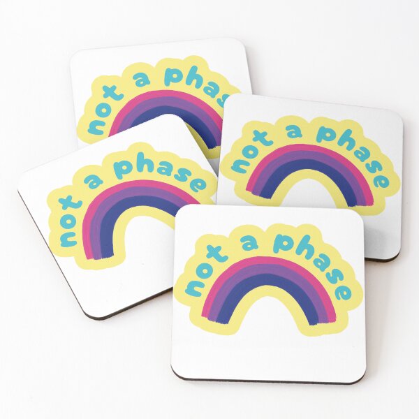 Item preview, NOT A PHASE Bisexuality Bi Awareness Bi Pride LGBTQ+ Bi Rainbow Sticker designed and sold by SandriaSays.