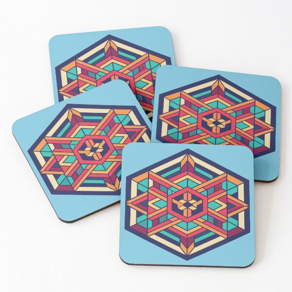 Item preview, Kaleidoscopic Harmony,illustration of hexagon designed and sold by AgarutanPrint.