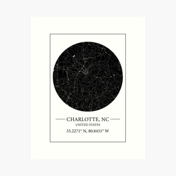 Item preview, Charlotte map designed and sold by Mapmingle.