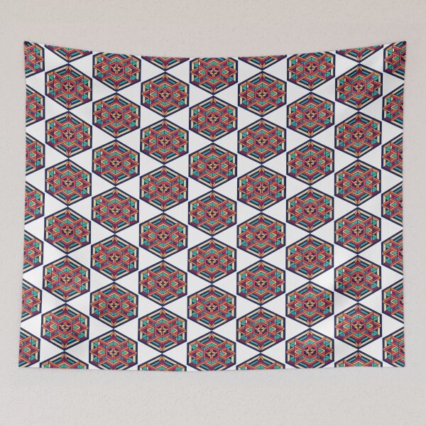 Item preview, Kaleidoscopic Harmony,illustration of hexagon designed and sold by AgarutanPrint.