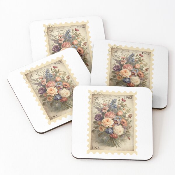 Item preview, vintage flowers stamp  designed and sold by TheFarmacista.