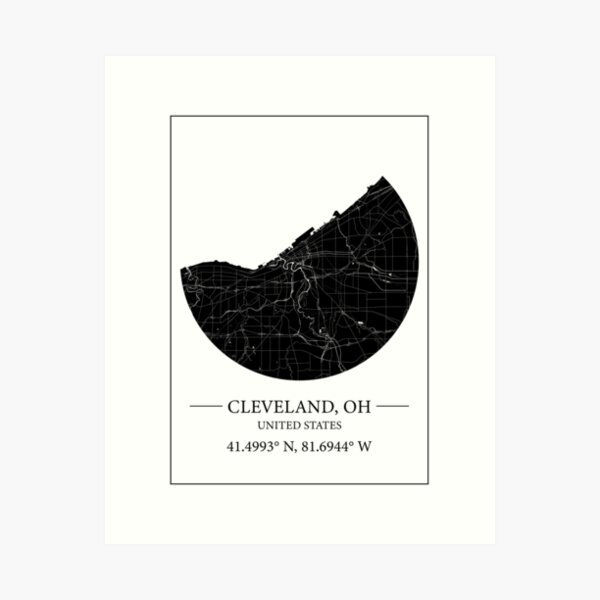 Item preview, Cleveland map designed and sold by Mapmingle.
