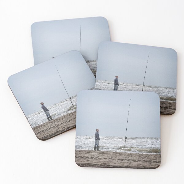 Item preview, Retro Fisherman Anticipating Catch on Beach designed and sold by InbalTurShalom.