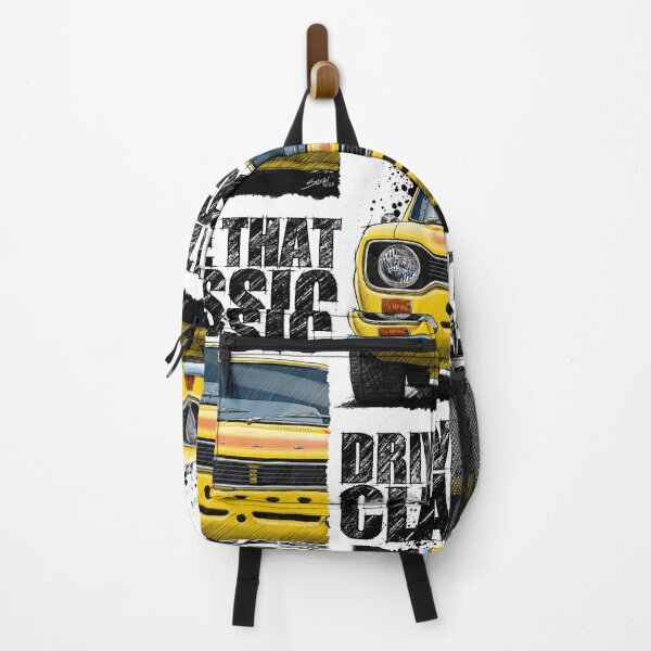 Item preview, Drive That Classic featuring the Iconic Ford Escort mk1 RS2000 in yellow (Light Background) designed and sold by Petrolhead T-Shirts and Art.