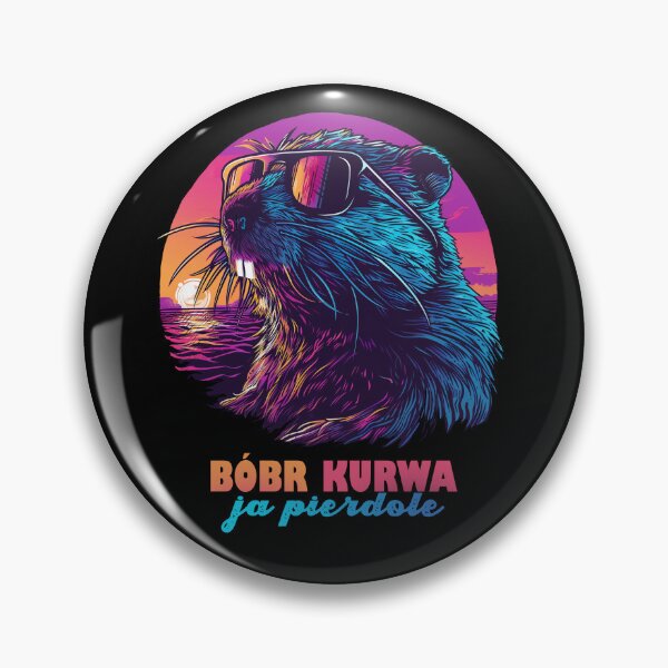 Item preview, Synthwave Polish Beaver Meme Ja pierdole "Bobr Bober Kurwa" designed and sold by TuuliTuule.