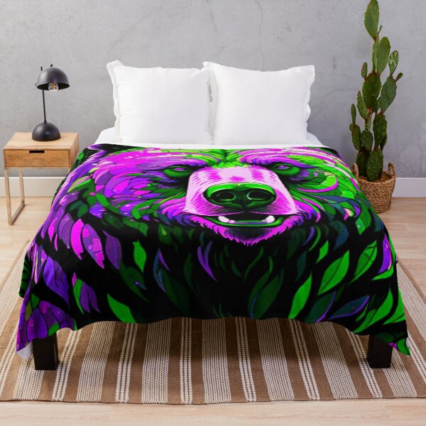 Item preview, Detailed Pink and Green Grizzly Bear designed and sold by GrizzlyCollective.