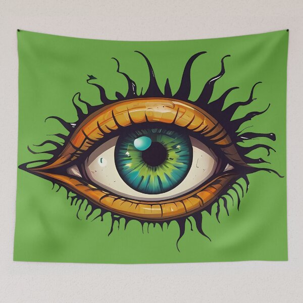 Item preview, Monster Girl Green Eye With Dark Eyebrows designed and sold by MadnessEnvelope.