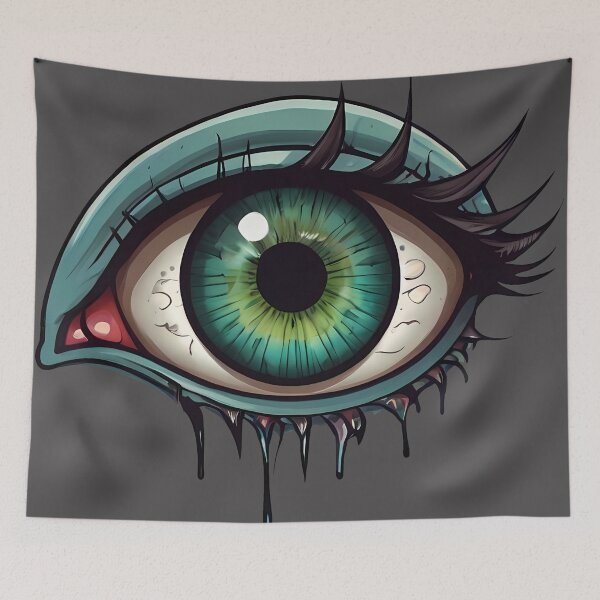 Item preview, Monster Green Eye With Dark Eyelashes designed and sold by MadnessEnvelope.