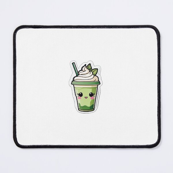Aperçu de l'œuvre Mignon Kawaii Café Matcha Thé Vert Frapuccino Sticker créée et vendue par VIZARDcreations.