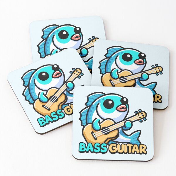 Item preview, Bass Guitar! Cute Musical Fish Pun Cartoon designed and sold by PMCreative.