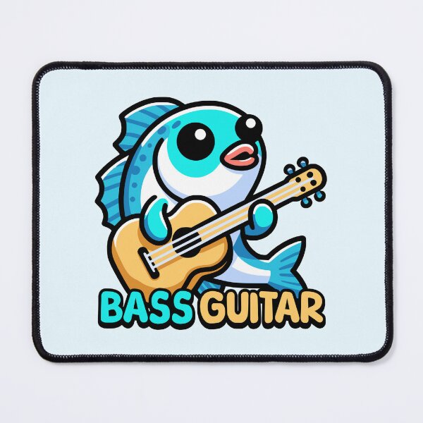 Item preview, Bass Guitar! Cute Musical Fish Pun Cartoon designed and sold by PMCreative.
