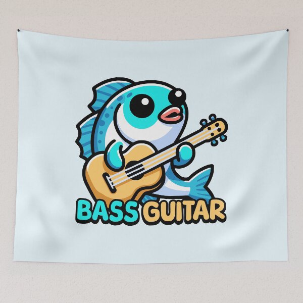 Item preview, Bass Guitar! Cute Musical Fish Pun Cartoon designed and sold by PMCreative.