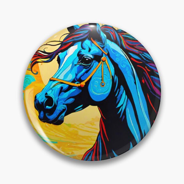 Item preview, Bright blue horse detailed design designed and sold by GrizzlyCollective.