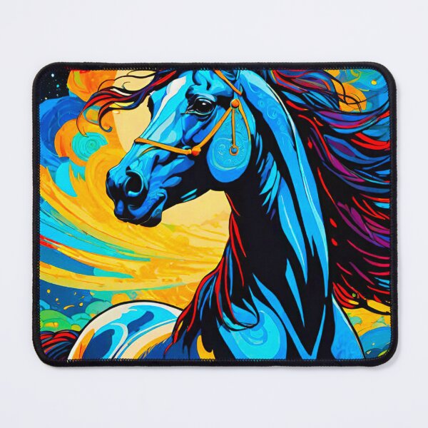 Item preview, Bright blue horse detailed design designed and sold by GrizzlyCollective.