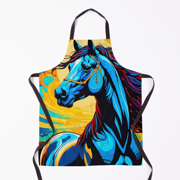 Item preview, Bright blue horse detailed design designed and sold by GrizzlyCollective.