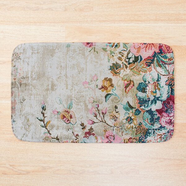 Item preview, Floral Rug in Spring Shades, Shabby Chic Antique Style Moody Floral Rug designed and sold by AmandaArcane.