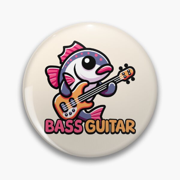 Item preview, Bass Guitar! Cute Fish Guitar Pun Cartoon designed and sold by PMCreative.