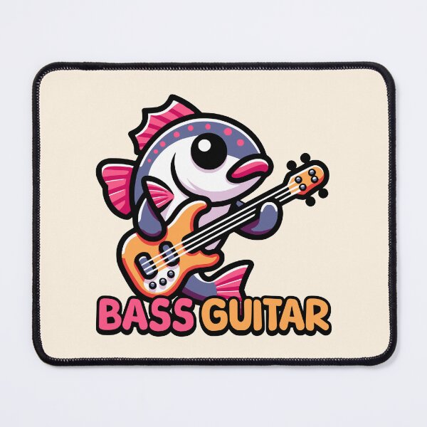 Item preview, Bass Guitar! Cute Fish Guitar Pun Cartoon designed and sold by PMCreative.