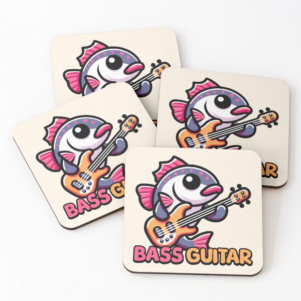 Item preview, Bass Guitar! Cute Fish Guitar Pun Cartoon designed and sold by PMCreative.