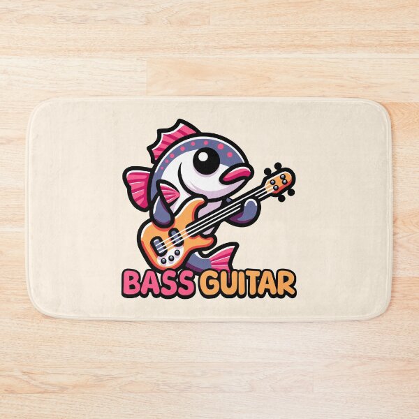Item preview, Bass Guitar! Cute Fish Guitar Pun Cartoon designed and sold by PMCreative.