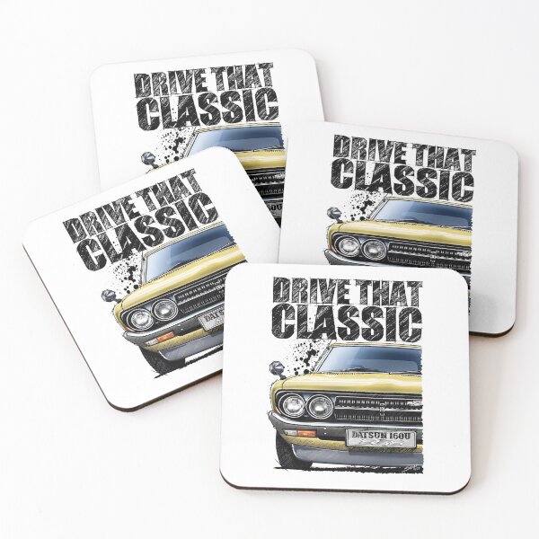 Item preview, Drive That Classic featuring the Iconic Datsun P710 in yellow. (light coloured background) designed and sold by Petrolhead T-Shirts and Art.