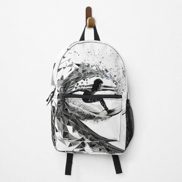 Item preview, Surfer catching wave geometric patterns Active Outdoors Inspired Art designed and sold by CDC40.