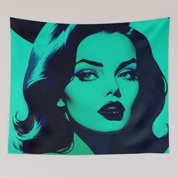Item preview, Blue and Black Woman: 1940s designed and sold by GrizzlyCollective.