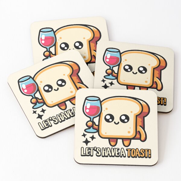 Item preview, Let's Have A Toast! Cute Bread Pun Cartoon designed and sold by PMCreative.