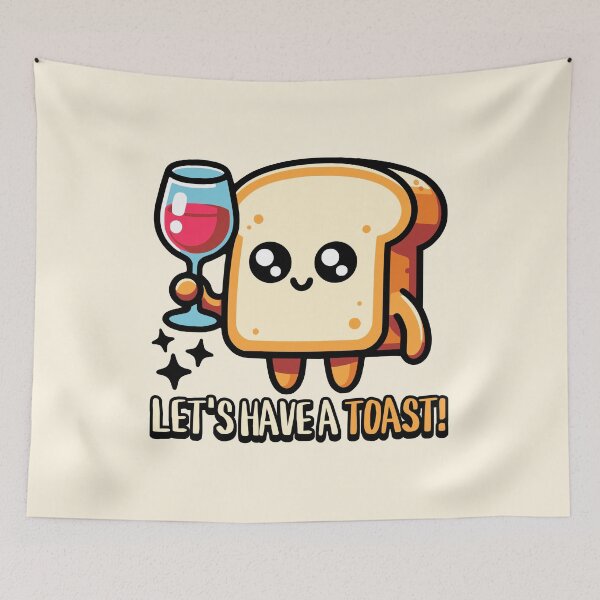 Item preview, Let's Have A Toast! Cute Bread Pun Cartoon designed and sold by PMCreative.