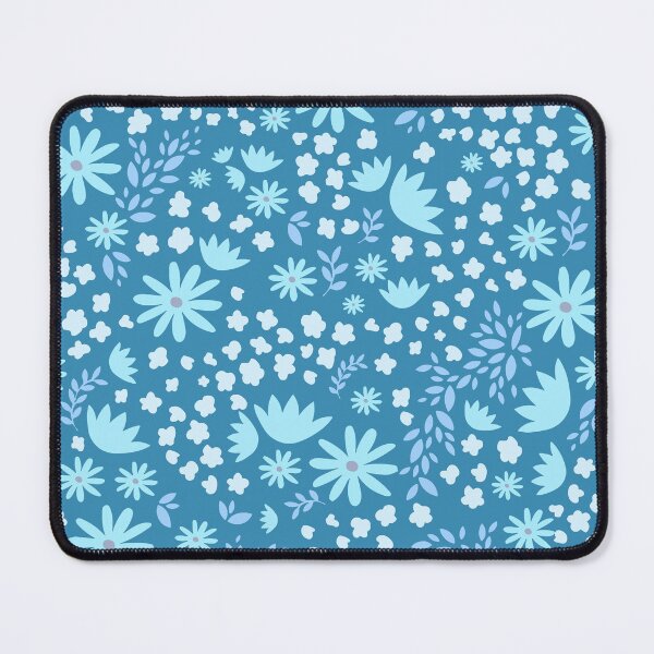Item preview, Pretty Blue Happy Flower Floral Pattern designed and sold by kboban25.