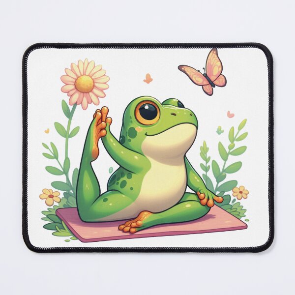 Item preview, Cute cartoon frog doing yoga designed and sold by DuskTillDown.