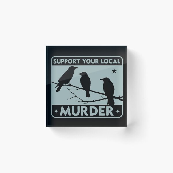 Item preview, Support your local murder of crows - crow lover raven lover corvids designed and sold by HaggisVitae.