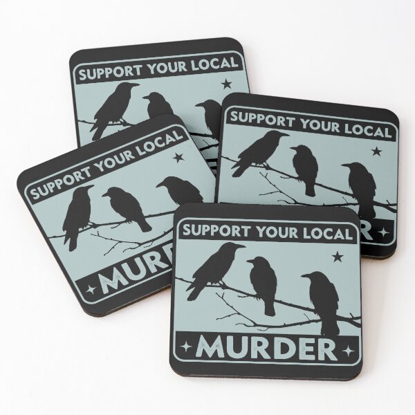 Item preview, Support your local murder of crows - crow lover raven lover corvids designed and sold by HaggisVitae.