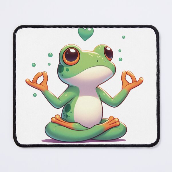 Item preview, Cute cartoon frog doing yoga designed and sold by DuskTillDown.