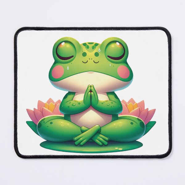 Item preview, Cute cartoon frog in yoga pose designed and sold by DuskTillDown.