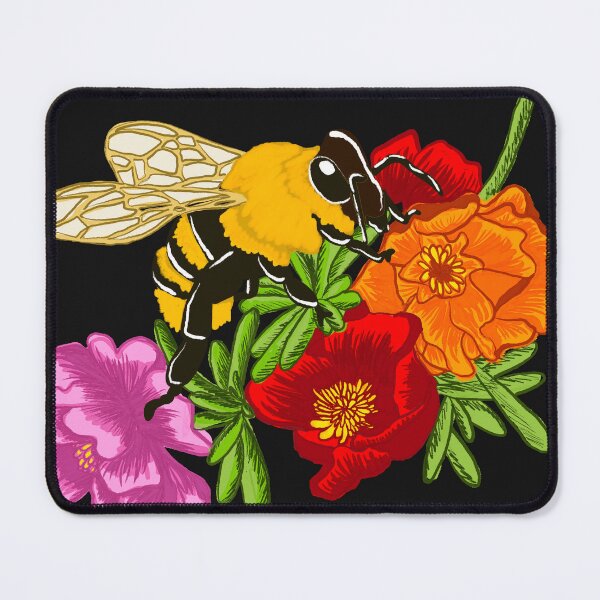 Item preview, Bumble Bee Spring Moss Rose Flowers designed and sold by GrudaDesigns.