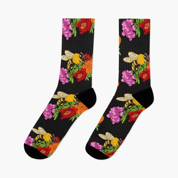 Item preview, Bumble Bee Spring Moss Rose Flowers designed and sold by GrudaDesigns.