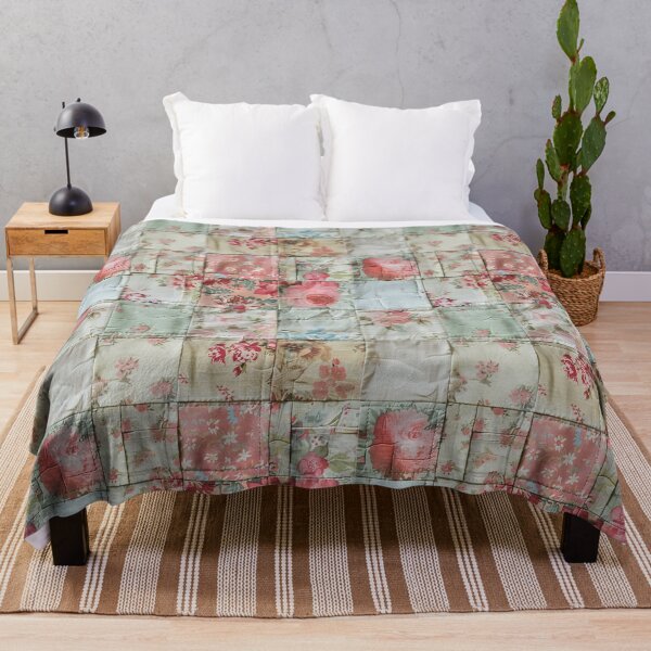Item preview, Old Time Patchwork Quilt Antique Shabby Chic Handmade Needlepoint Style designed and sold by AmandaArcane.