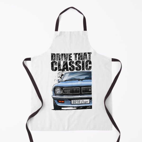 Item preview, Drive That Classic featuring the Iconic Datsun B210 in blue. (light coloured background) designed and sold by Petrolhead T-Shirts and Art.