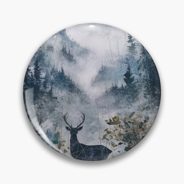 Item preview, Deer in a foggy mountain forest designed and sold by Tajdi.
