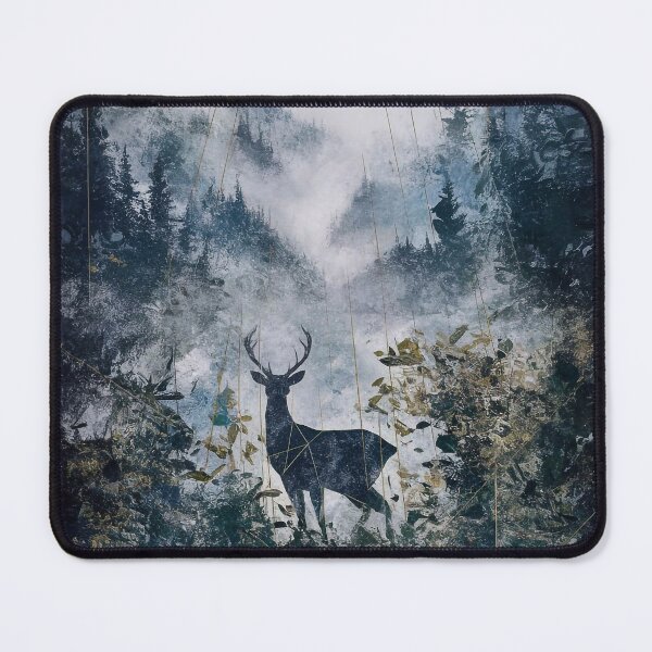Item preview, Deer in a foggy mountain forest designed and sold by Tajdi.