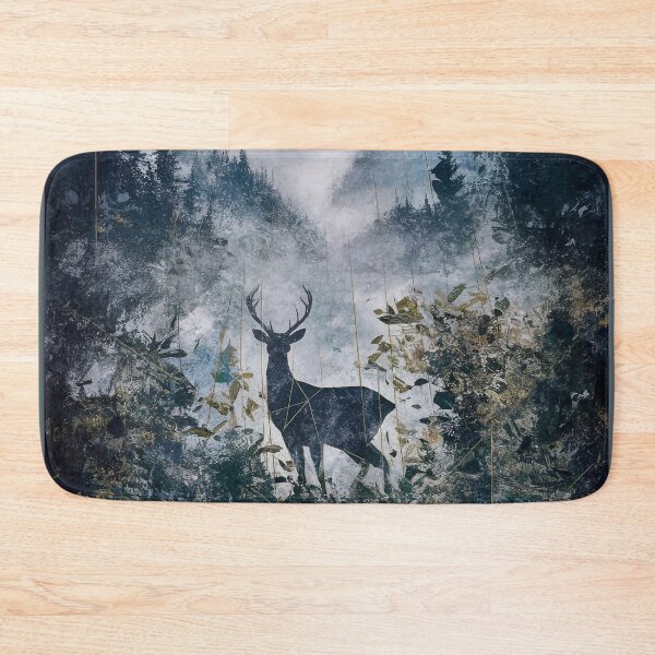 Item preview, Deer in a foggy mountain forest designed and sold by Tajdi.