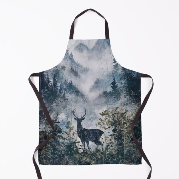 Item preview, Deer in a foggy mountain forest designed and sold by Tajdi.