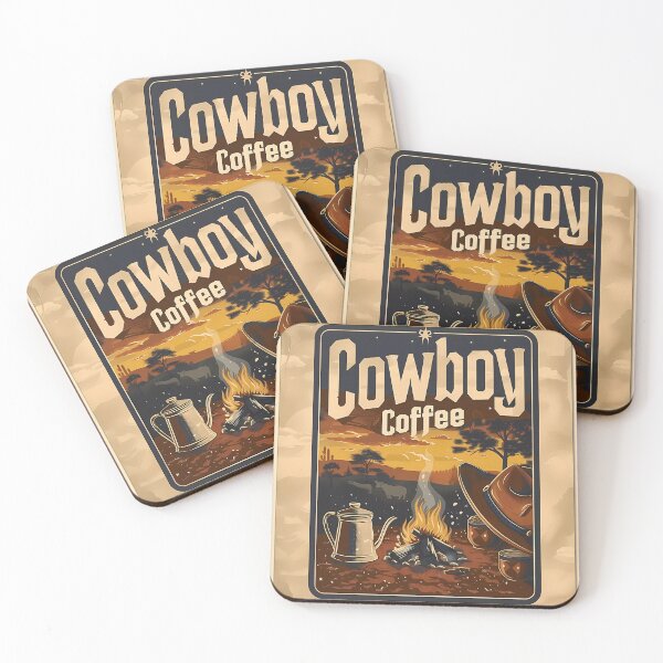 Item preview, Rustic Cowboy Coffee Campfire Art Print designed and sold by David Balzen.